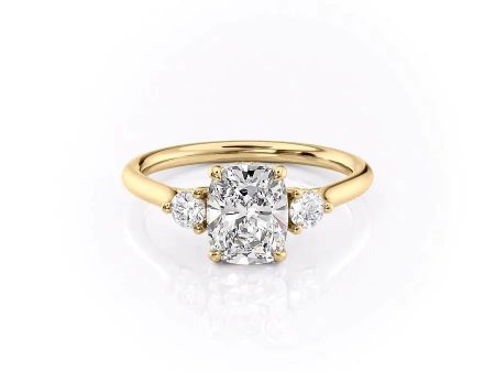 The Lia Set With A 3 Carat Elongated Cushion Lab Diamond Online