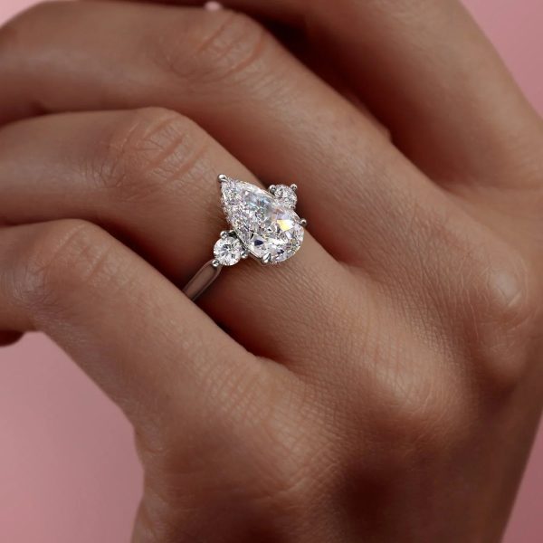 The Lia Set With A 2 Carat Pear Lab Diamond Online Sale