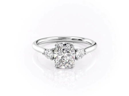 The Lia Set With A 2.5 Carat Elongated Cushion Lab Diamond For Cheap