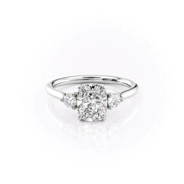 The Lia Set With A 2.5 Carat Elongated Cushion Lab Diamond For Cheap