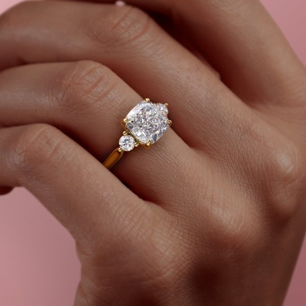 The Lia Set With A 2.5 Carat Cushion Lab Diamond Online now