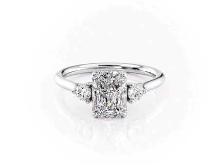 The Lia Set With A 1.5 Carat Radiant Lab Diamond For Sale