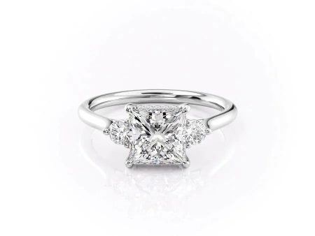 The Lia Set With A 2 Carat Princess Lab Diamond For Sale