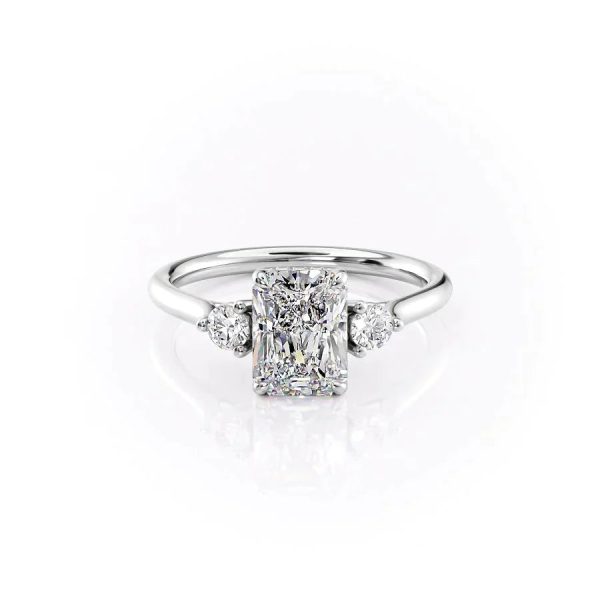 The Lia Set With A 3 Carat Radiant Lab Diamond on Sale