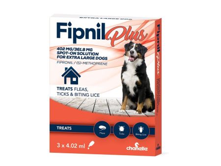 Chanelle Fipnil Plus Spot-On For Extra Large Dogs 40-60Kg 3 Pipettes Online now