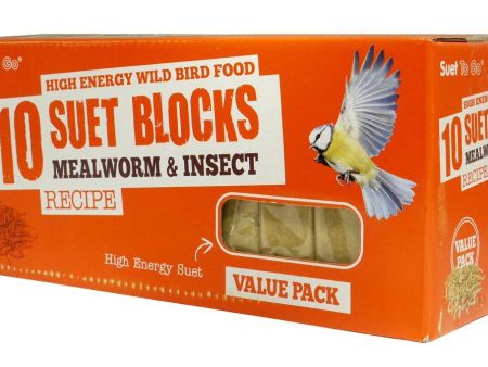 Suet To Go Mealworm & Insect Block Value Pack 10pk Hot on Sale