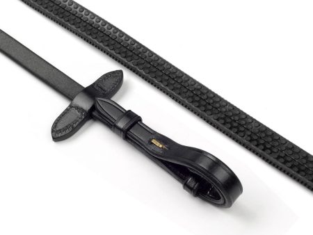 Whitaker Lynton 5 8  Rubber Reins With Dimpled Grip Black Cob Online now