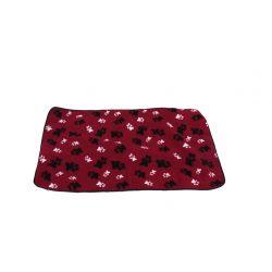 aniMate Blanket Red Paw Print Medium 1x49x29  For Discount