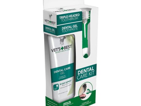 Vets Best Dental Care Kit For Dogs - Brush & Gel Hot on Sale