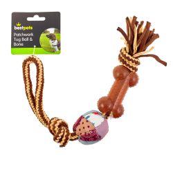 Bestpets Patchwork Tug Ball & Bone Supply