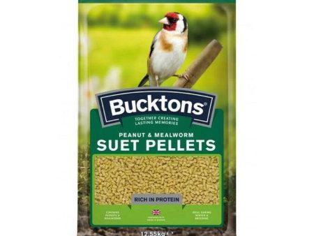 Bucktons Peanut & Mealworm Suet Pellets 12.55kg For Discount