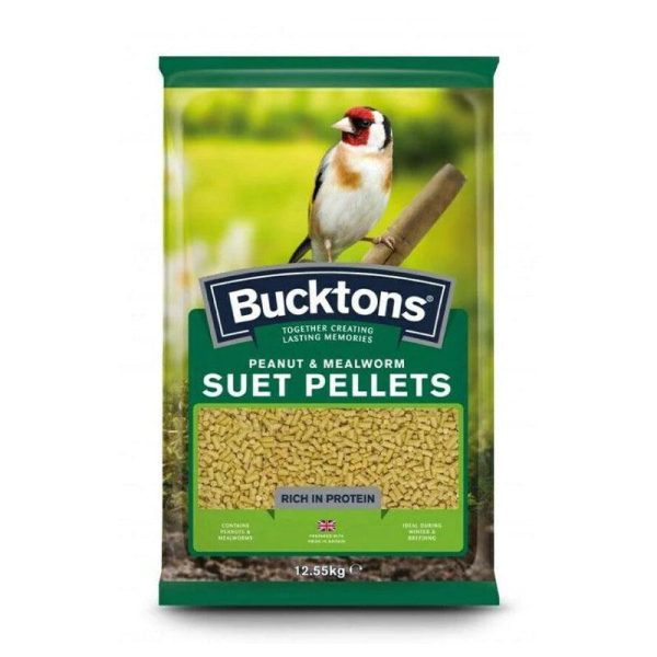 Bucktons Peanut & Mealworm Suet Pellets 12.55kg For Discount