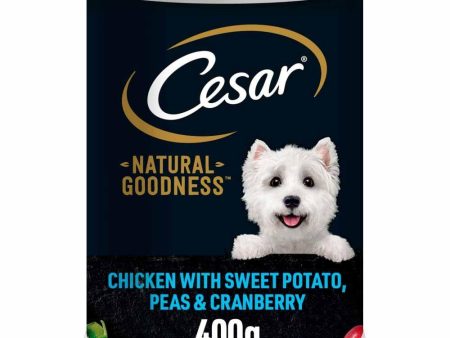 Cesar Natural Goodness Adult Wet Dog Food Tin Chicken & Veg 400g x 6 For Cheap