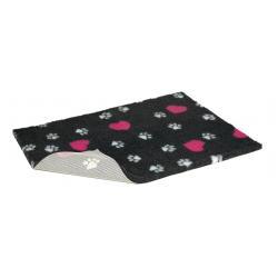 Vetbed Nonslip Charcoal with Cerise Hearts and White Paws 36x24  Cheap