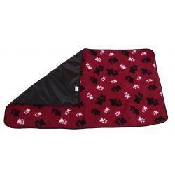 aniMate Blanket Red Paw Print Large 1x58x49  Online Hot Sale