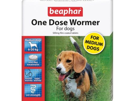 Beaphar Wormer Medium Dog 1Dose 2 Tablets Supply