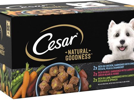 Cesar Natural Goodness Adult Wet Dog Food Tins Mixed In Loaf 6 x 400g Hot on Sale